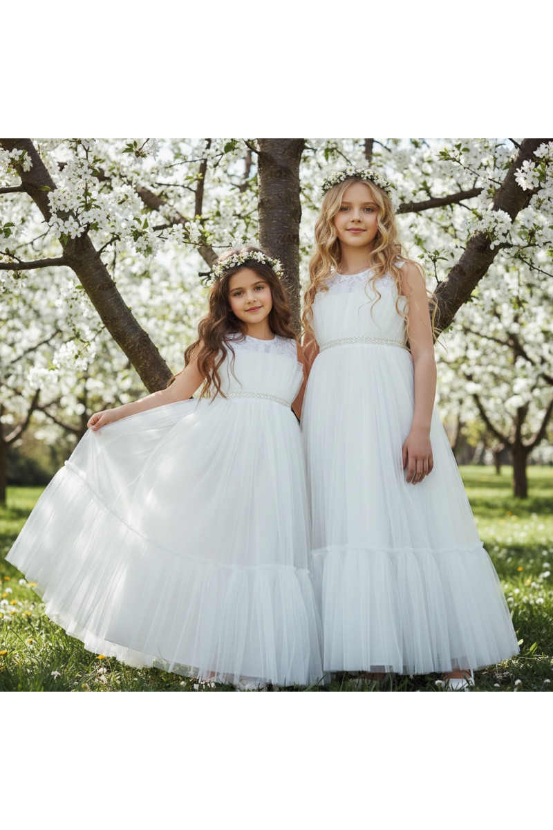 Sukienka biała balowa dla dziewczynki sukienka na przebranie sukienka komunijna biała komunia sukienka dla druhny sukienka wesel