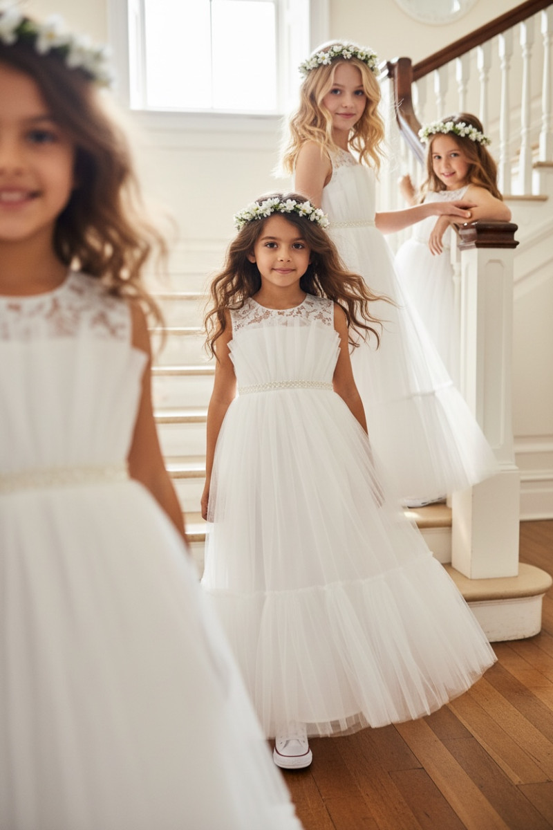 Sukienka biała balowa dla dziewczynki sukienka na przebranie sukienka komunijna biała komunia sukienka dla druhny sukienka wesel