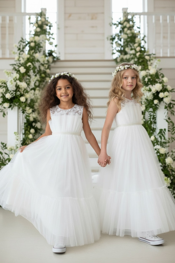 Sukienka biała balowa dla dziewczynki sukienka na przebranie sukienka komunijna biała komunia sukienka dla druhny sukienka wesel