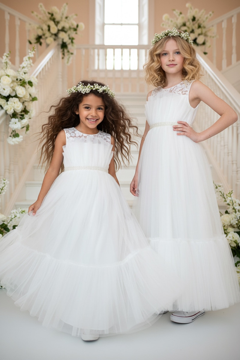 Sukienka biała balowa dla dziewczynki sukienka na przebranie sukienka komunijna biała komunia sukienka dla druhny sukienka wesel