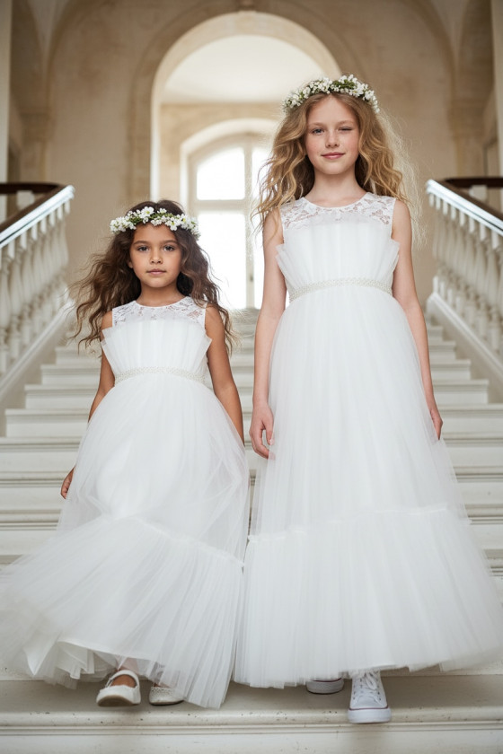 Sukienka biała balowa dla dziewczynki sukienka na przebranie sukienka komunijna biała komunia sukienka dla druhny sukienka wesel