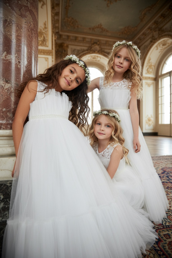 Sukienka biała balowa dla dziewczynki sukienka na przebranie sukienka komunijna biała komunia sukienka dla druhny sukienka wesel