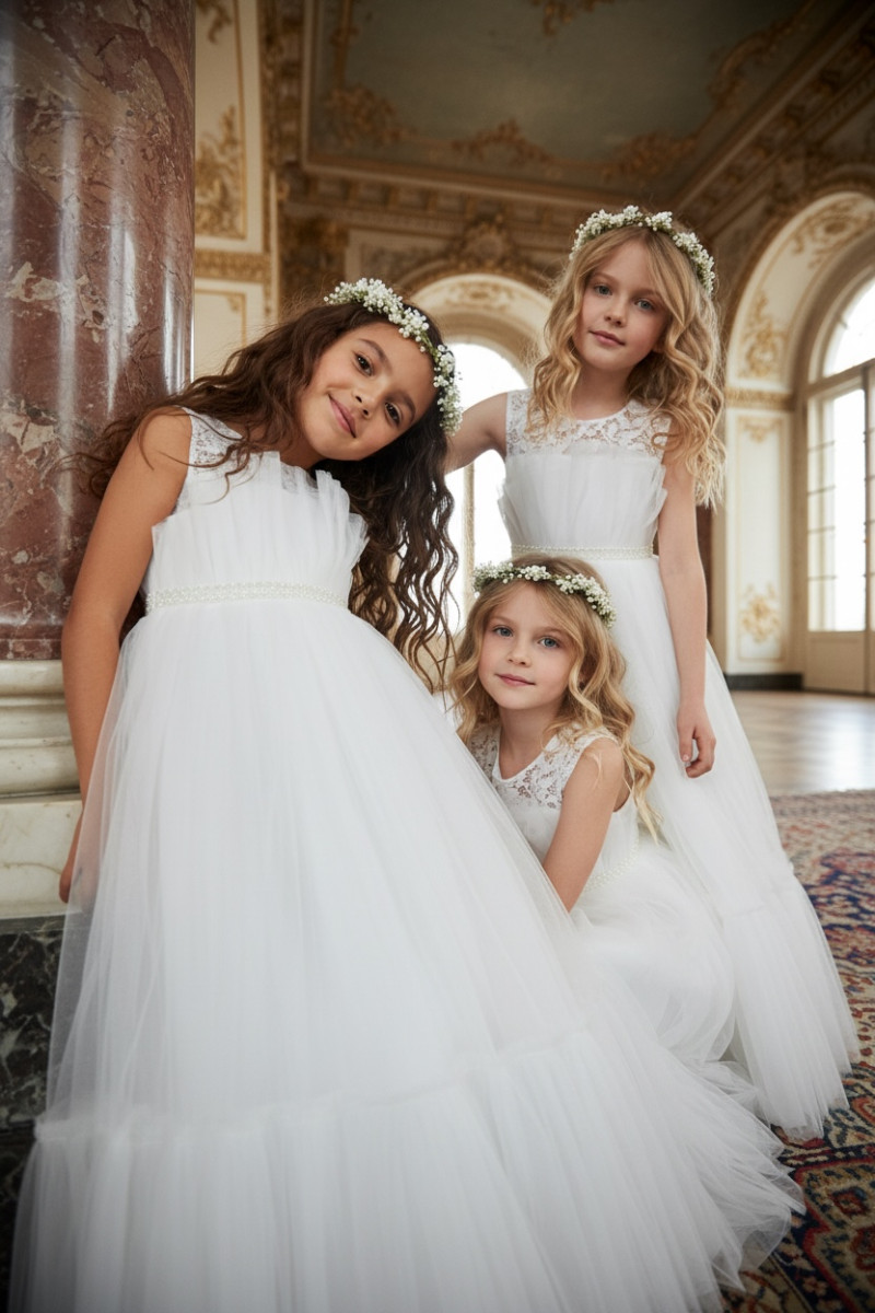 Sukienka biała balowa dla dziewczynki sukienka na przebranie sukienka komunijna biała komunia sukienka dla druhny sukienka wesel