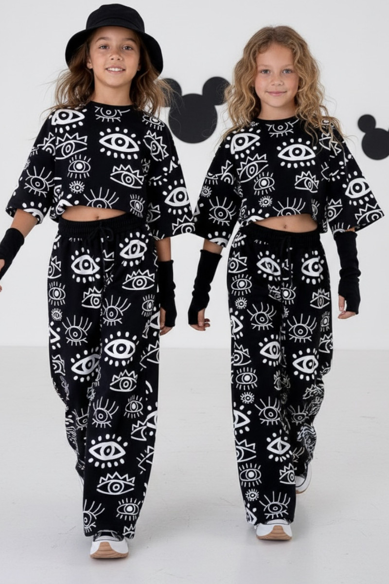 Komplet bawełniany dla dziewczynki over size