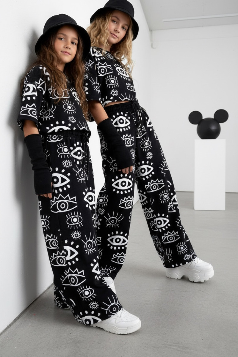 Komplet bawełniany dla dziewczynki over size