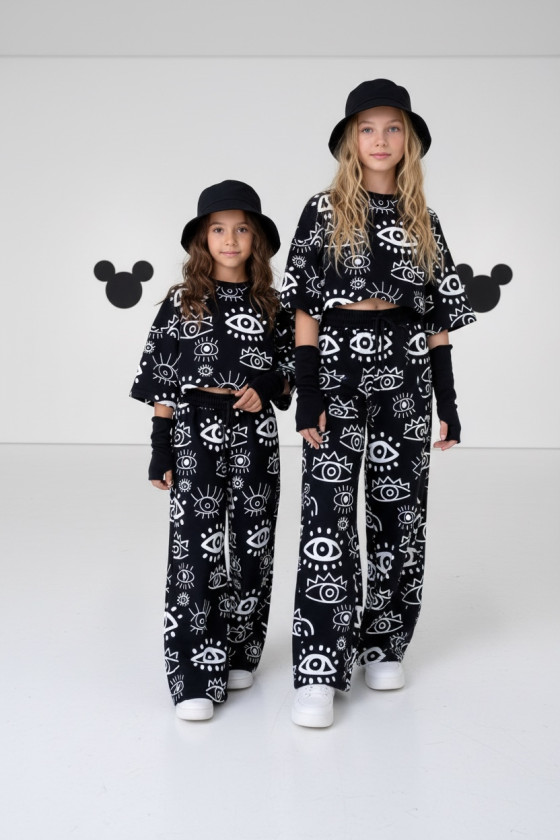 Komplet bawełniany dla dziewczynki over size