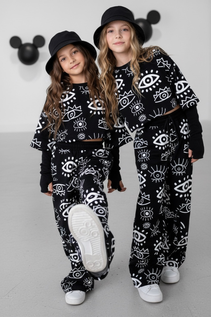 Komplet bawełniany dla dziewczynki over size