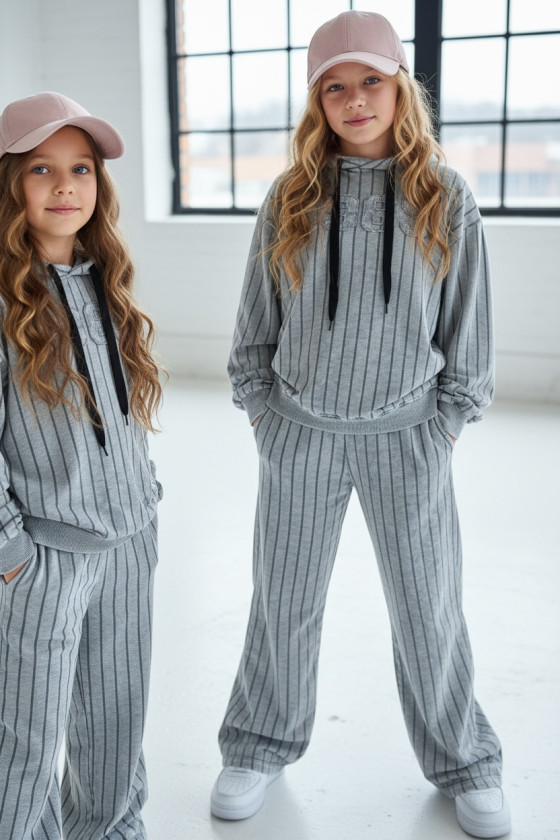 Komplet bluza i spodnie Grey Paski