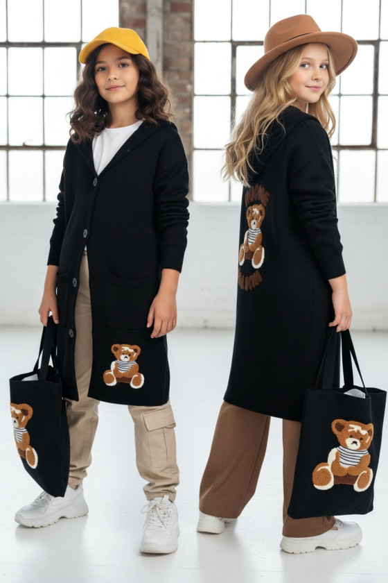 Kardigan 2w1 z torebką Hug Me