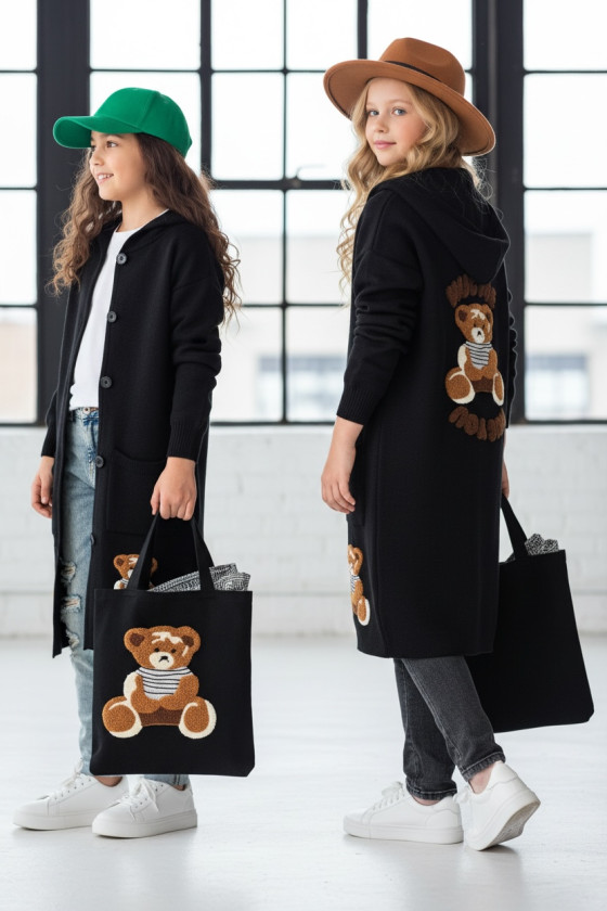 Kardigan 2w1 z torebką Hug Me