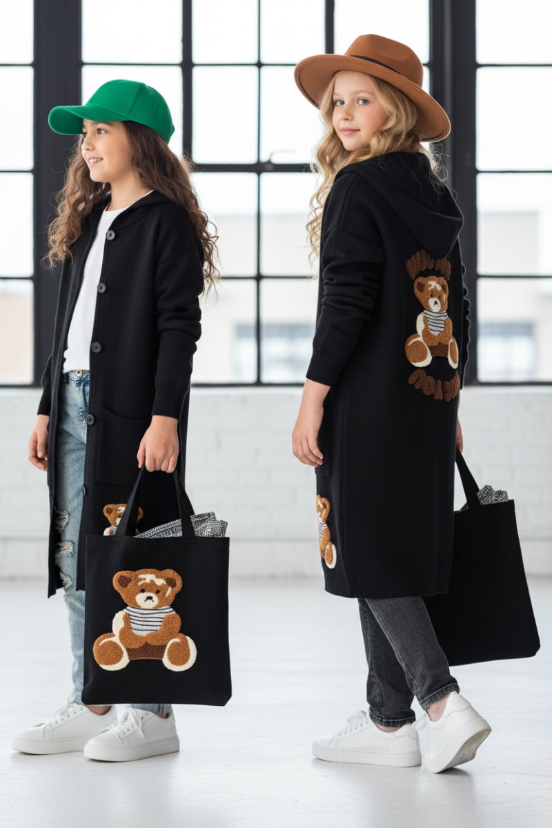 Kardigan 2w1 z torebką Hug Me