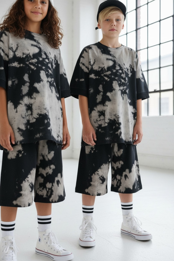 Komplet unisex Tie dye bluzka i spodenki