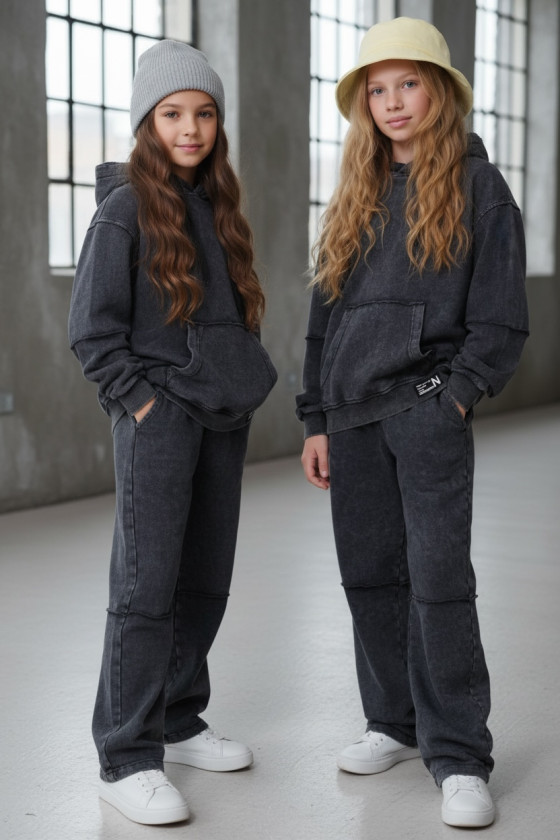 Komplet bluza i spodnie Energy Flow ciemny grafit