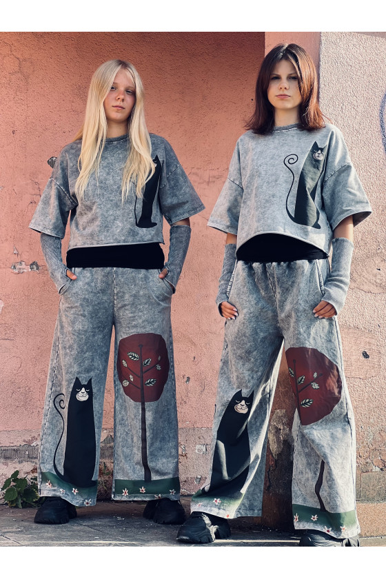 Komplet 3w1 Magic Cat bluzka, spodnie, mitenki