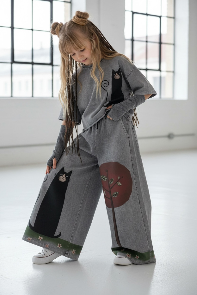 Komplet 3w1 Magic Cat bluzka, spodnie, mitenki