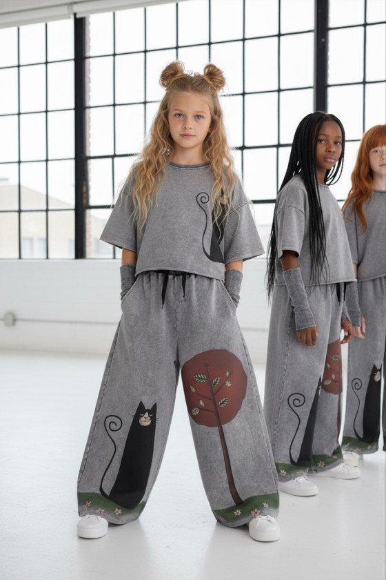 Komplet 3w1 Magic Cat bluzka, spodnie, mitenki