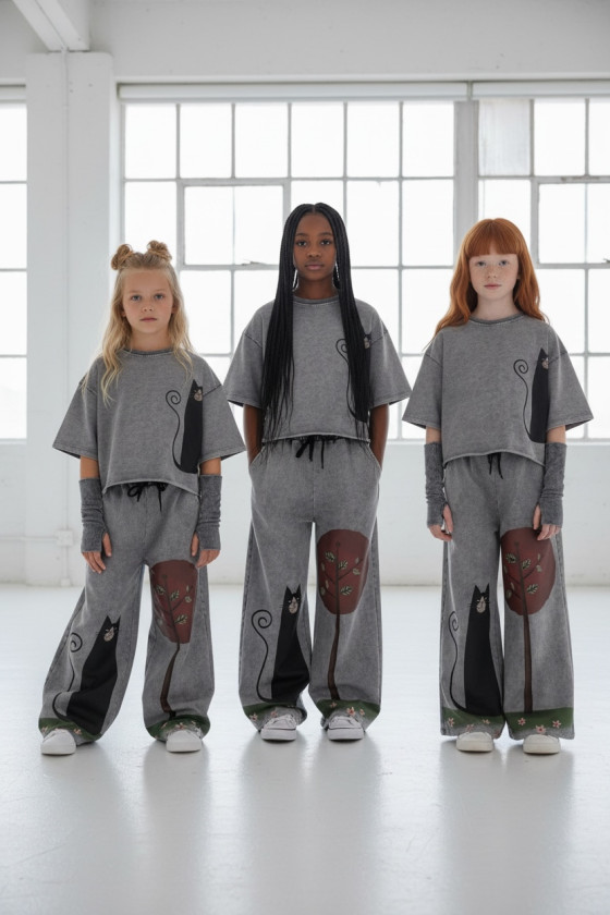 Komplet 3w1 Magic Cat bluzka, spodnie, mitenki