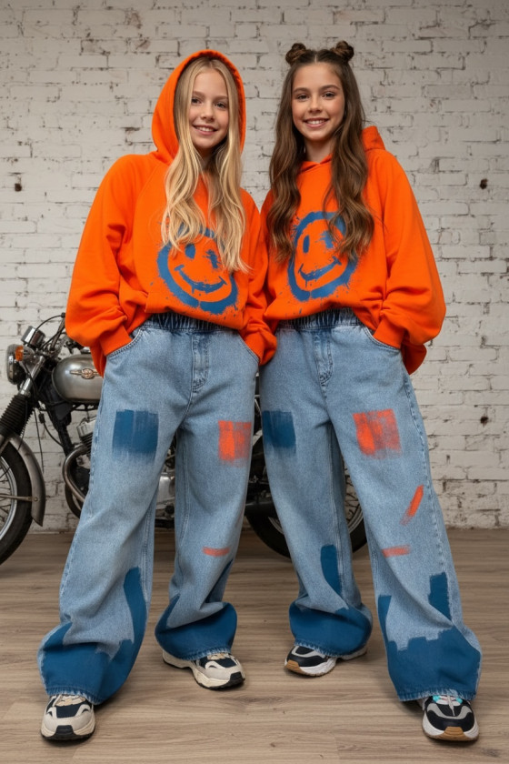 Spodnie jeansowe Hand Paint Orange