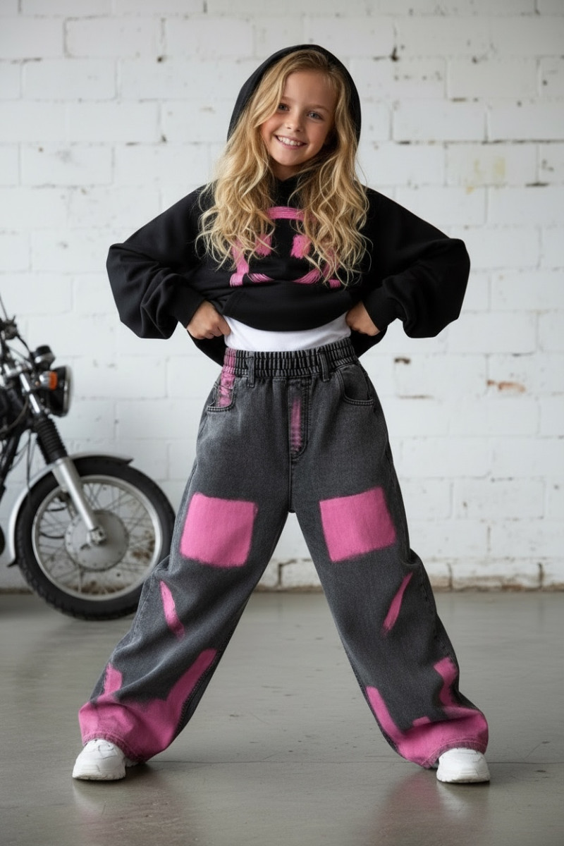 Spodnie jeansowe Hand Paint Pink