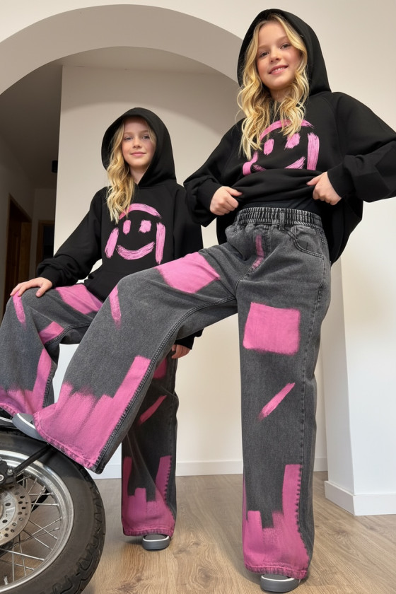 Spodnie jeansowe Hand Paint Pink