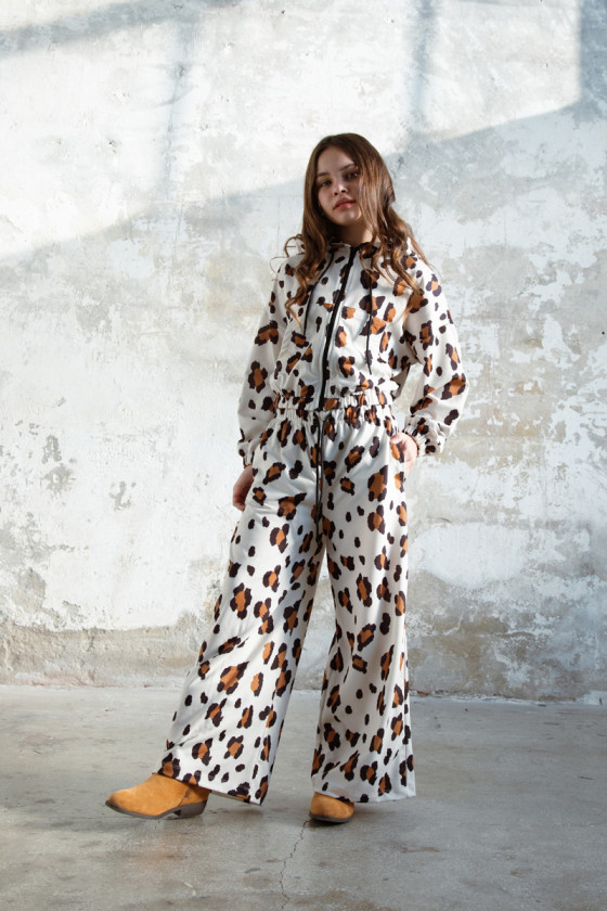 bluza dla dziewczynki bluza do szkoły odzież dziecięca sówka sklep moda teen panterka cętki modny wzór oryginalna bluza