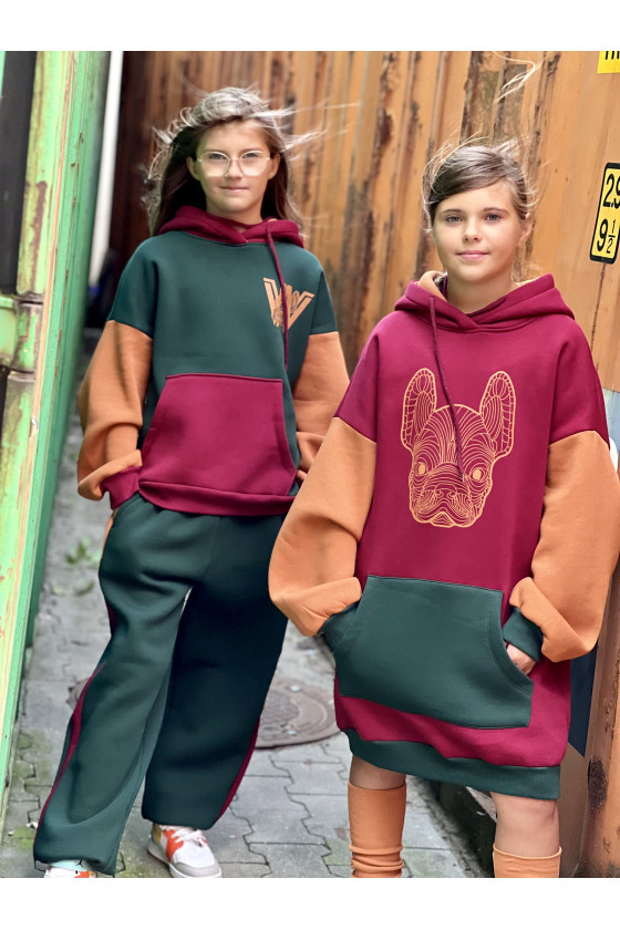 Długa bluza i getry Buldożek 2w1