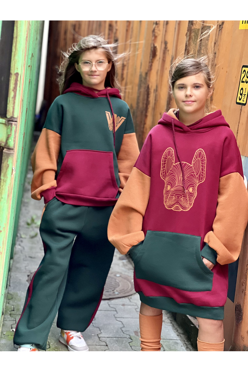 Długa bluza i getry Buldożek 2w1