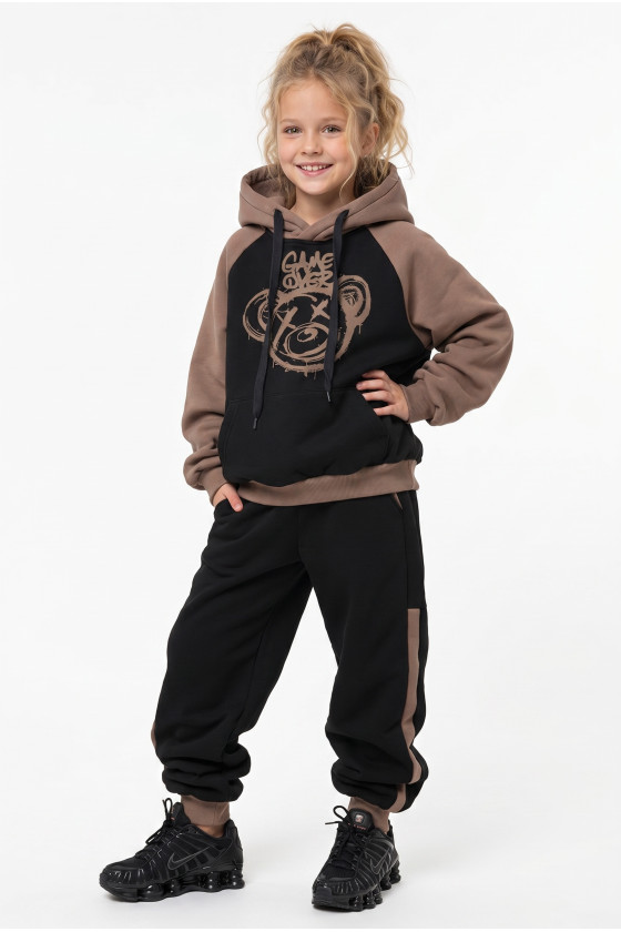 komplet dresowy ocieplany bluza i spodnie dres bawełniany bluza bawełna bluza ocieplana sówka sklep odzież dziecięca