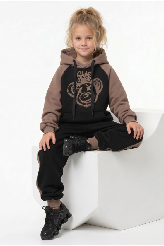 komplet dresowy ocieplany bluza i spodnie dres bawełniany bluza bawełna bluza ocieplana sówka sklep odzież dziecięca