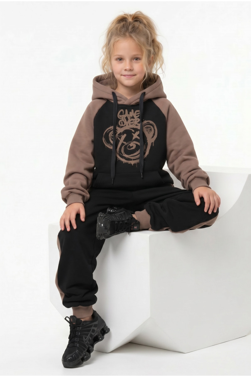 komplet dresowy ocieplany bluza i spodnie dres bawełniany bluza bawełna bluza ocieplana sówka sklep odzież dziecięca