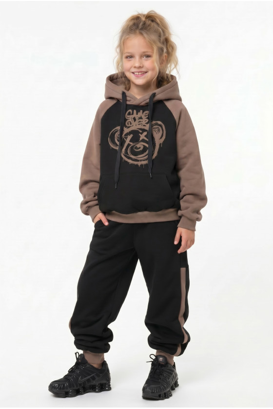 komplet dresowy ocieplany bluza i spodnie dres bawełniany bluza bawełna bluza ocieplana sówka sklep odzież dziecięca