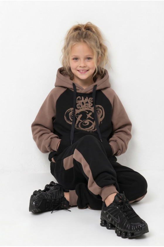 komplet dresowy ocieplany bluza i spodnie dres bawełniany bluza bawełna bluza ocieplana sówka sklep odzież dziecięca