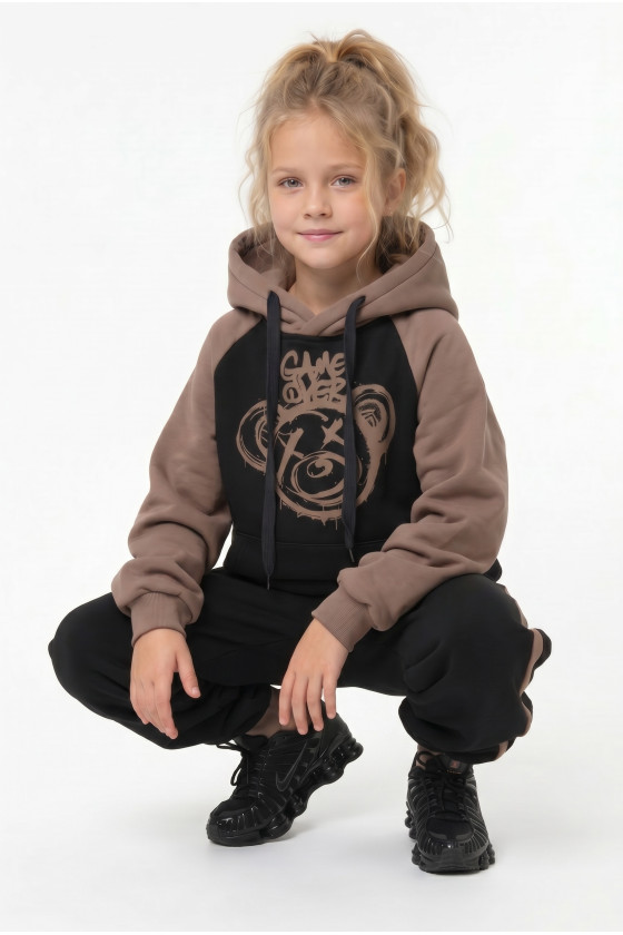 komplet dresowy ocieplany bluza i spodnie dres bawełniany bluza bawełna bluza ocieplana sówka sklep odzież dziecięca