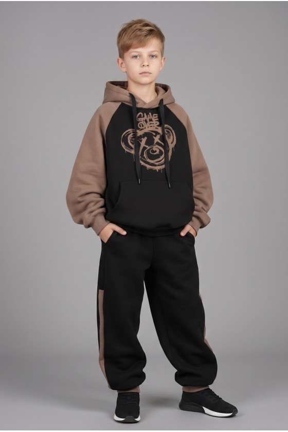 komplet dresowy ocieplany bluza i spodnie dres bawełniany bluza bawełna bluza ocieplana sówka sklep odzież dziecięca