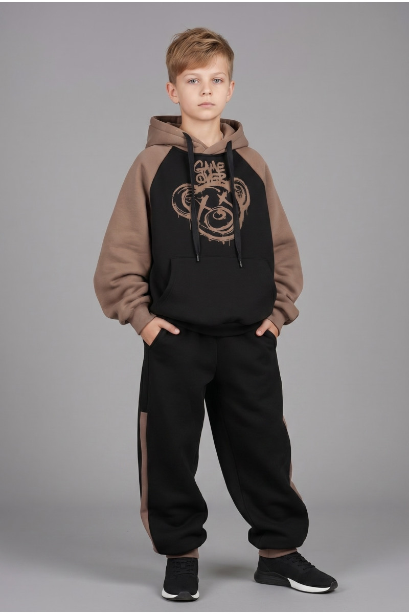 komplet dresowy ocieplany bluza i spodnie dres bawełniany bluza bawełna bluza ocieplana sówka sklep odzież dziecięca