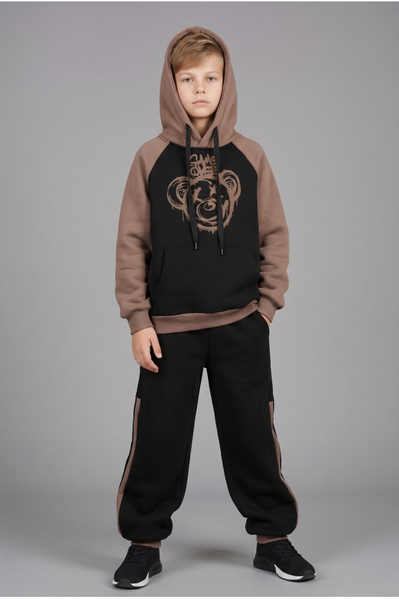 komplet dresowy ocieplany bluza i spodnie dres bawełniany bluza bawełna bluza ocieplana sówka sklep odzież dziecięca
