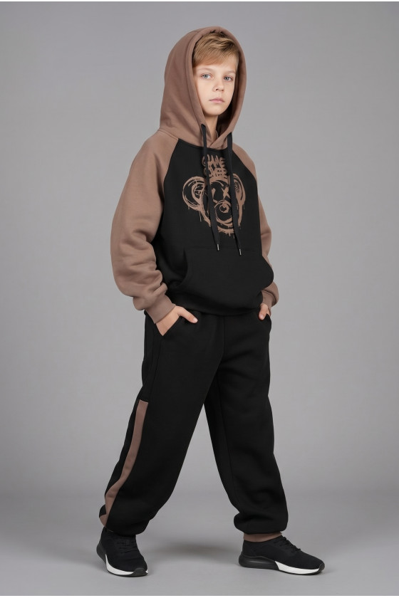 komplet dresowy ocieplany bluza i spodnie dres bawełniany bluza bawełna bluza ocieplana sówka sklep odzież dziecięca