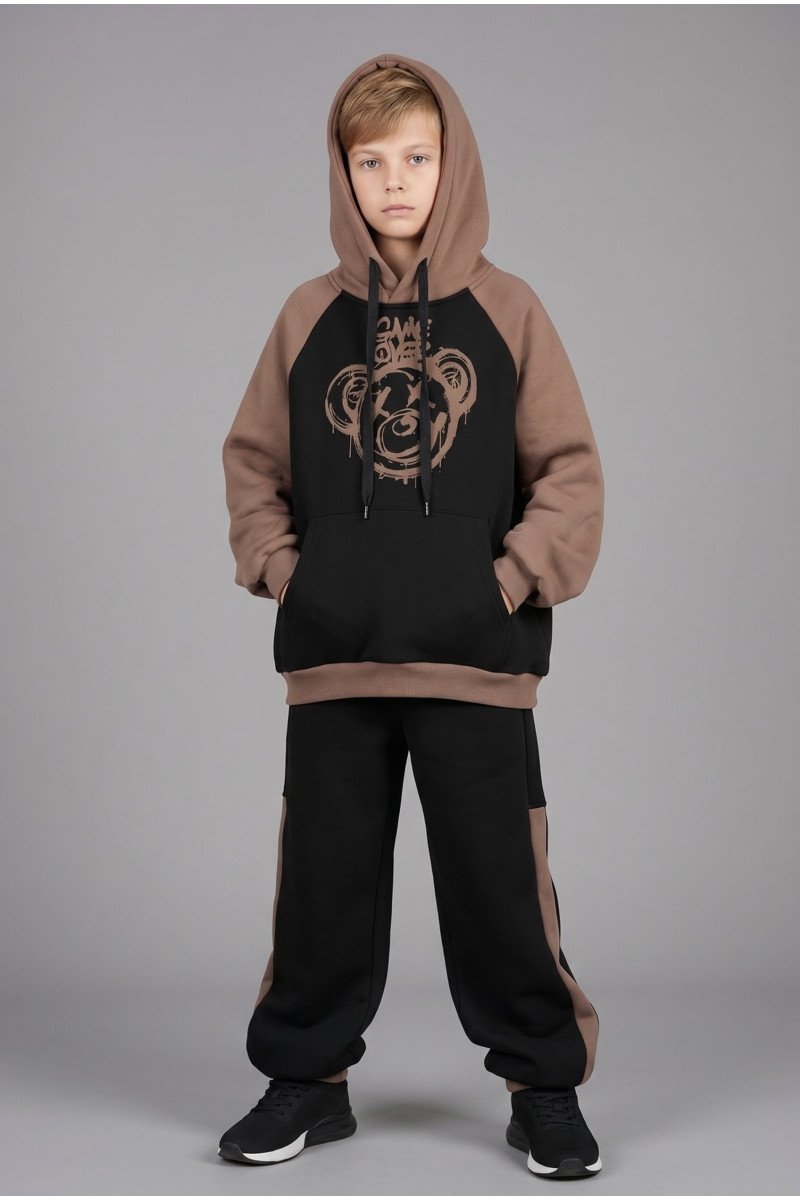 komplet dresowy ocieplany bluza i spodnie dres bawełniany bluza bawełna bluza ocieplana sówka sklep odzież dziecięca