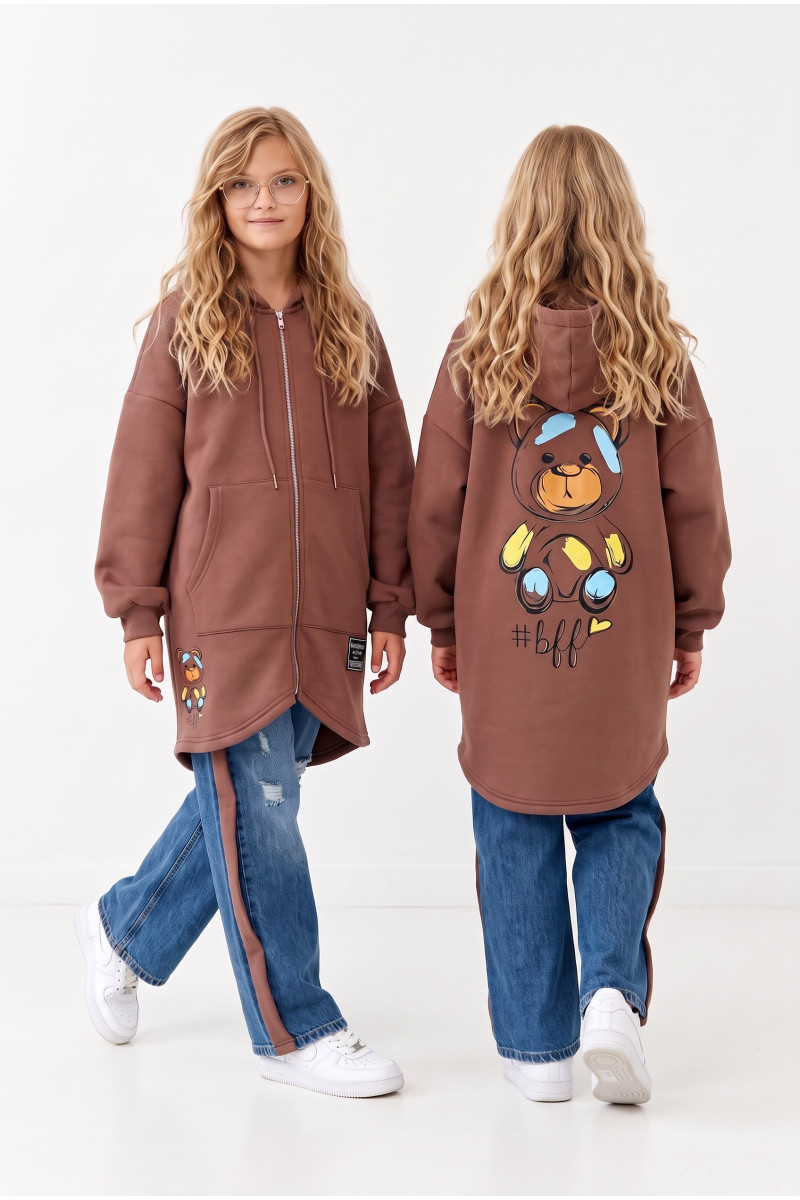 Bluza bawełniana  dla dziewczynki bluza do szkoły bluza długa bluza ocieplana bawełniana odzież dziecięca Sówka sklep