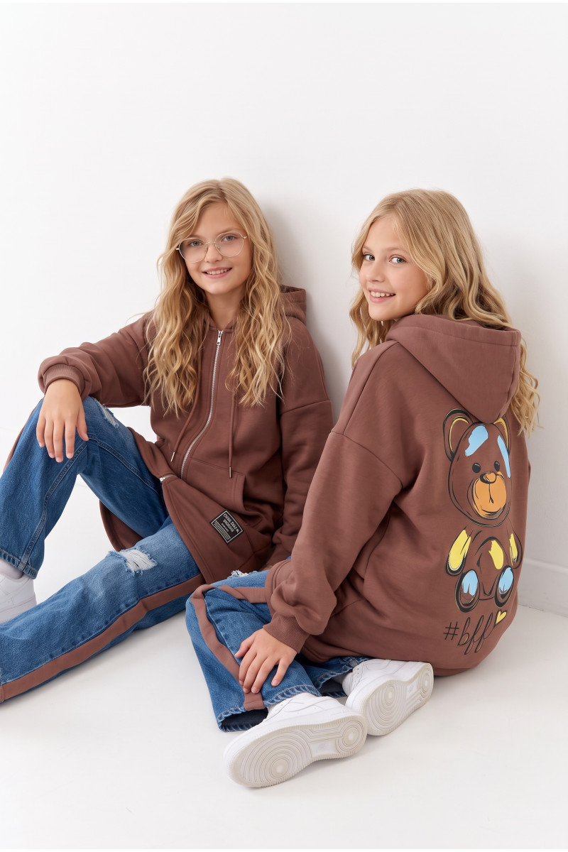 Bluza bawełniana  dla dziewczynki bluza do szkoły bluza długa bluza ocieplana bawełniana odzież dziecięca Sówka sklep