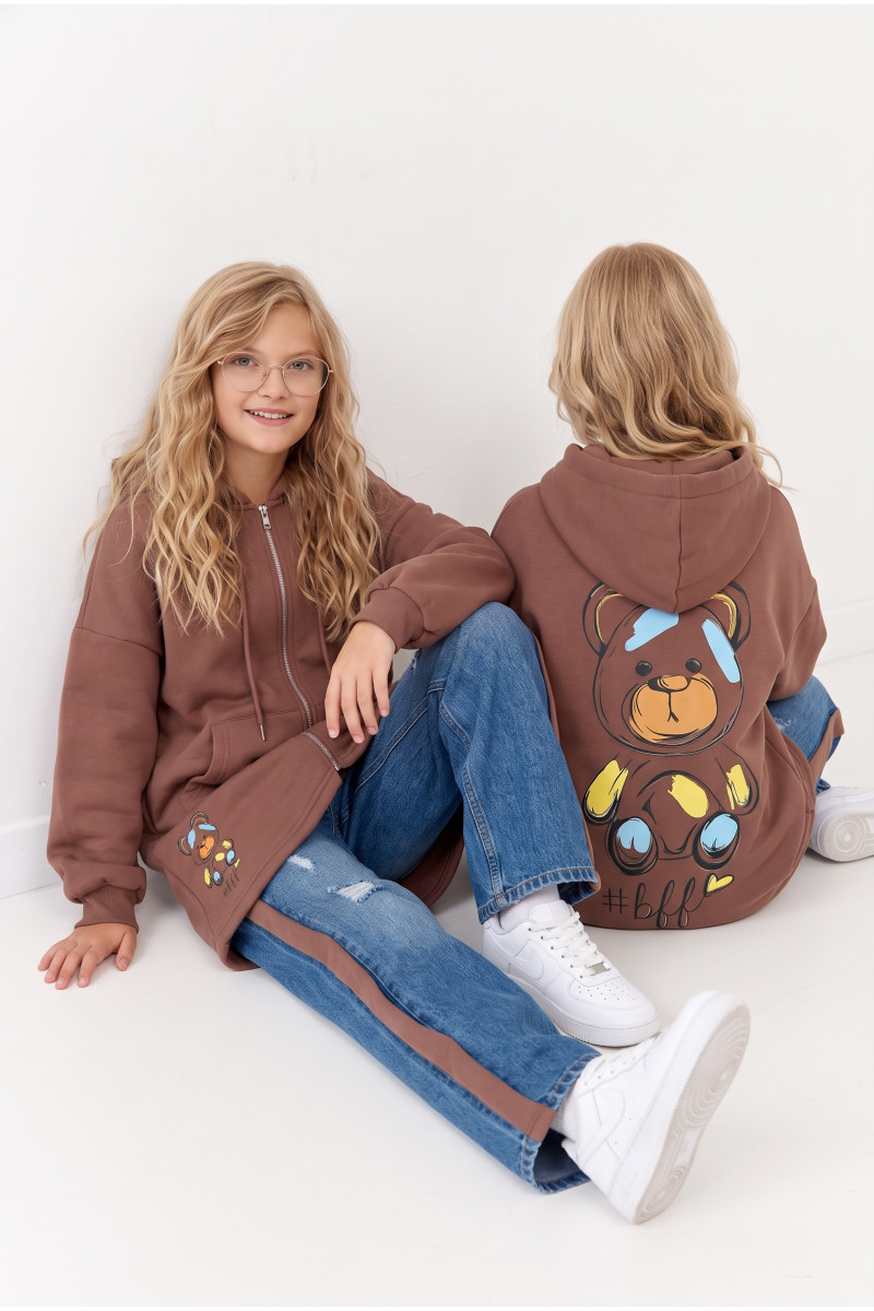 Bluza bawełniana  dla dziewczynki bluza do szkoły bluza długa bluza ocieplana bawełniana odzież dziecięca Sówka sklep