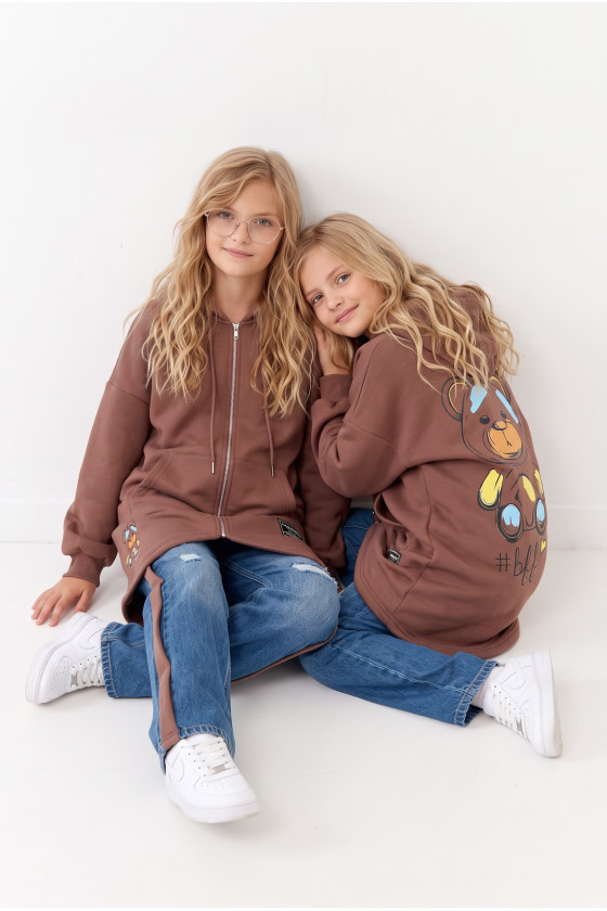 Bluza bawełniana  dla dziewczynki bluza do szkoły bluza długa bluza ocieplana bawełniana odzież dziecięca Sówka sklep