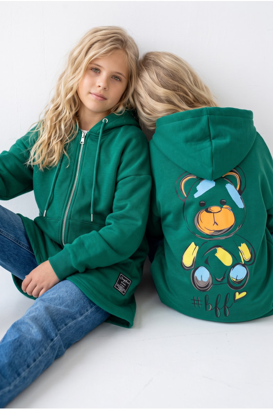 Bluza bawełniana  dla dziewczynki bluza do szkoły bluza długa bluza ocieplana bawełniana odzież dziecięca Sówka sklep