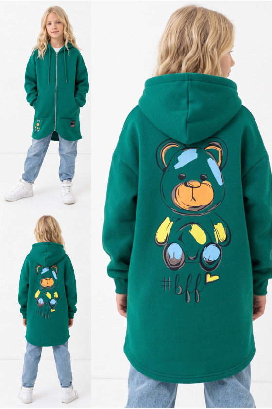 Bluza bawełniana  dla dziewczynki bluza do szkoły bluza długa bluza ocieplana bawełniana odzież dziecięca Sówka sklep