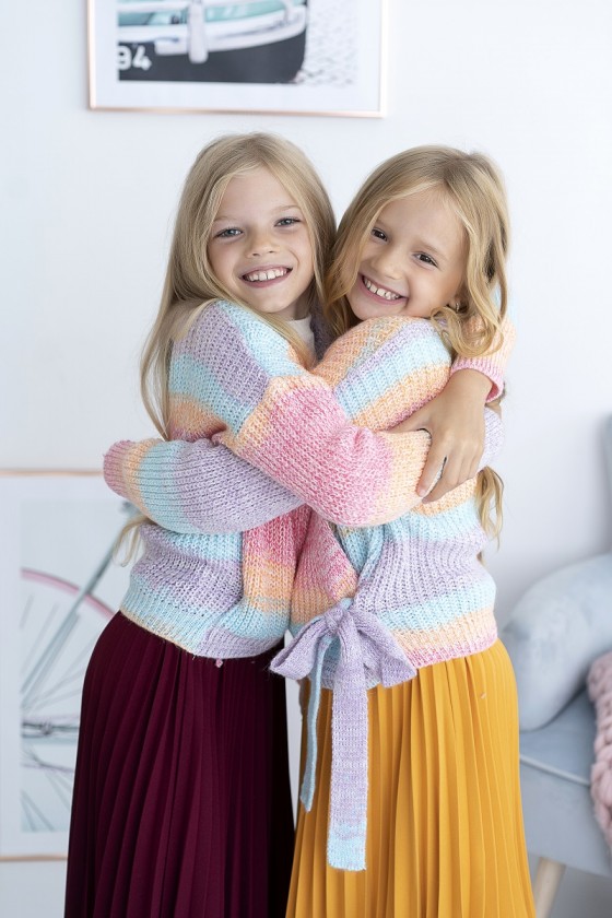 Sweter kardigan dla dziewczynki multikolor