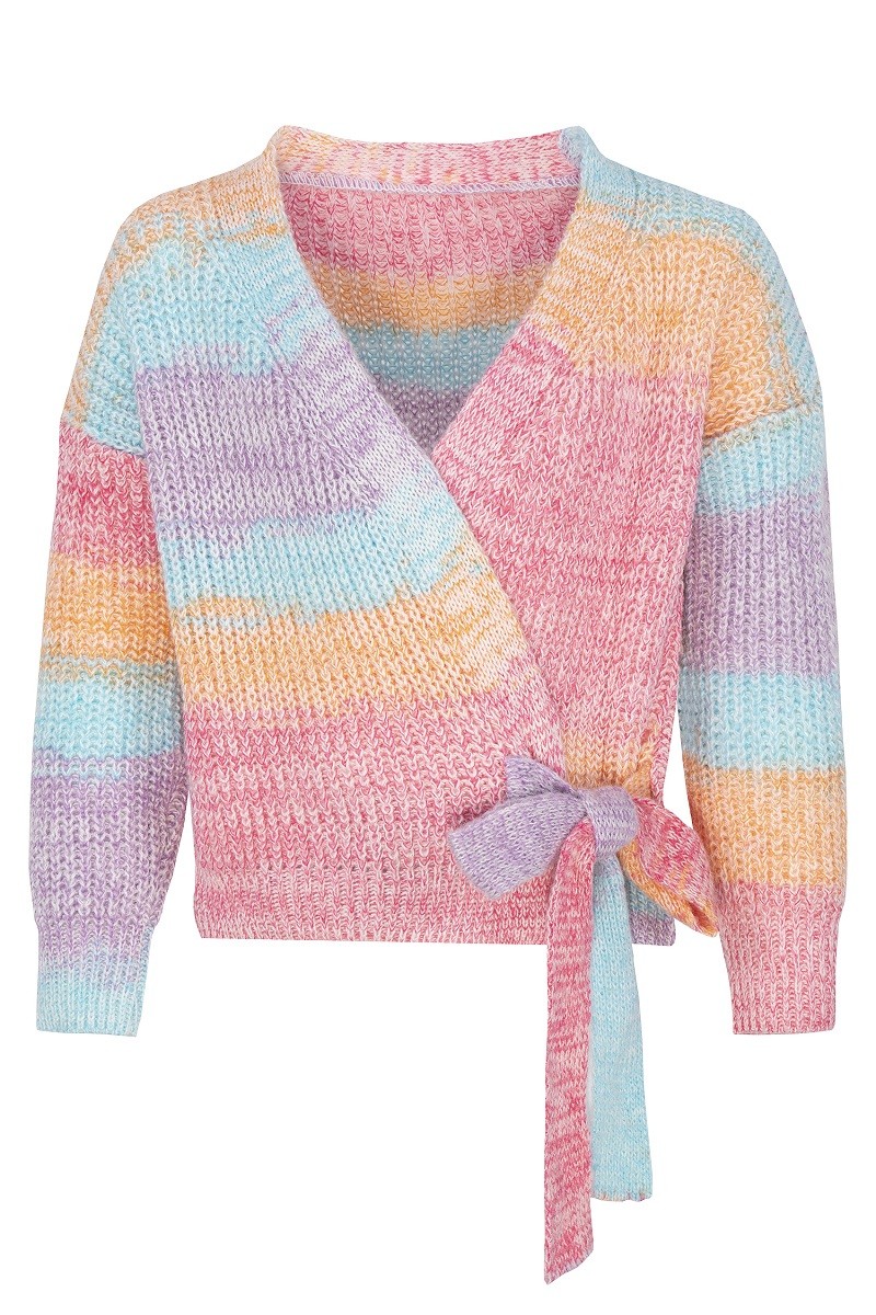 Sweter kardigan dla dziewczynki multikolor Sweter kardigan dla dziewczynki multikolor