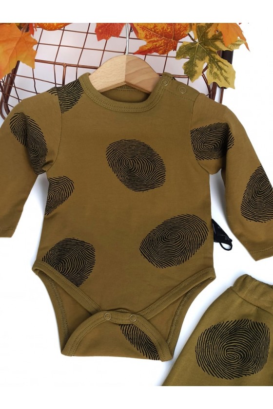 komplet body spodnie baggy  niemowlę sówka odzież dziecięca jesień zima