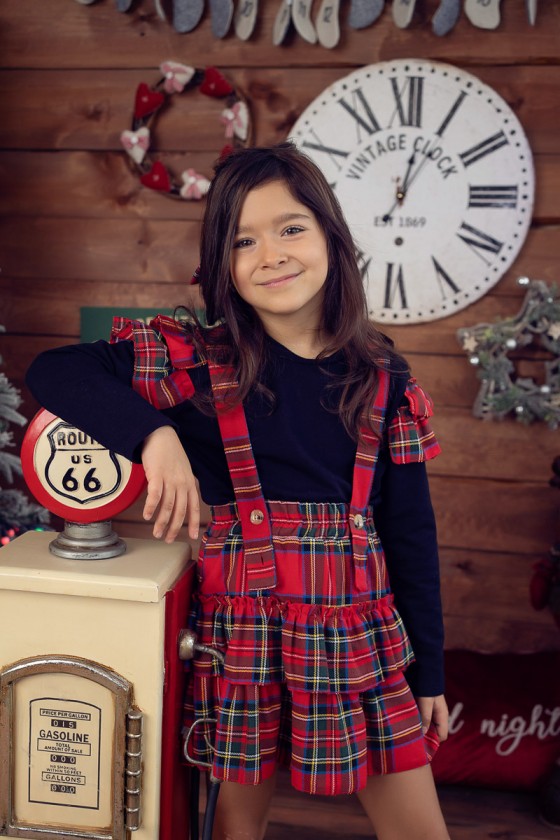 Komplet świąteczny dla dziewczynki bluzka i spódniczka jesień zima Sówka odzież dziecięca