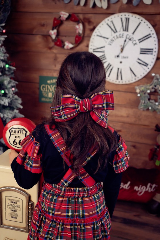 Komplet świąteczny dla dziewczynki bluzka i spódniczka jesień zima Sówka odzież dziecięca