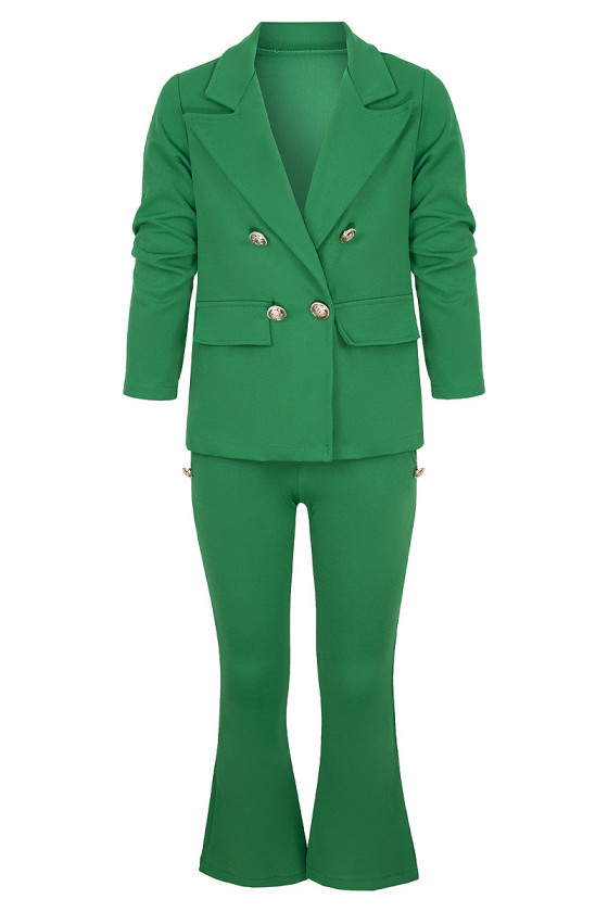 Komplet dla dziewczynki Sisi żakiet i spodnie zielony